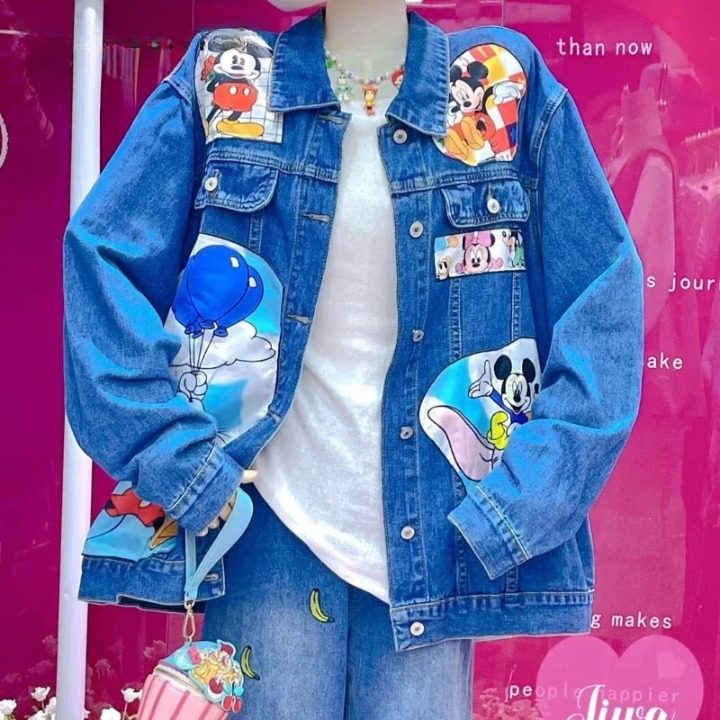 Cartoon Loose Oversize Denim Jacket