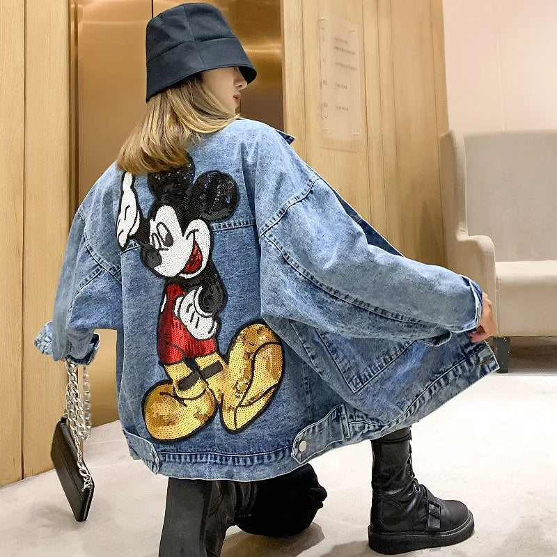 Cartoon Oversized Denim Jacket